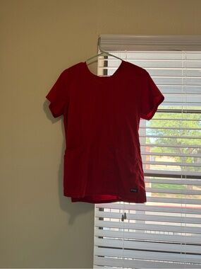 Grey's Anatomy Red Women's Scrub Top with Front Pockets